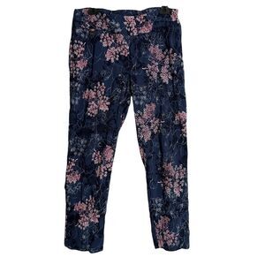 Lisette Pants Womens 14 Pull On Tummy Control Stretch Pink Cherry‎ Blossom Print